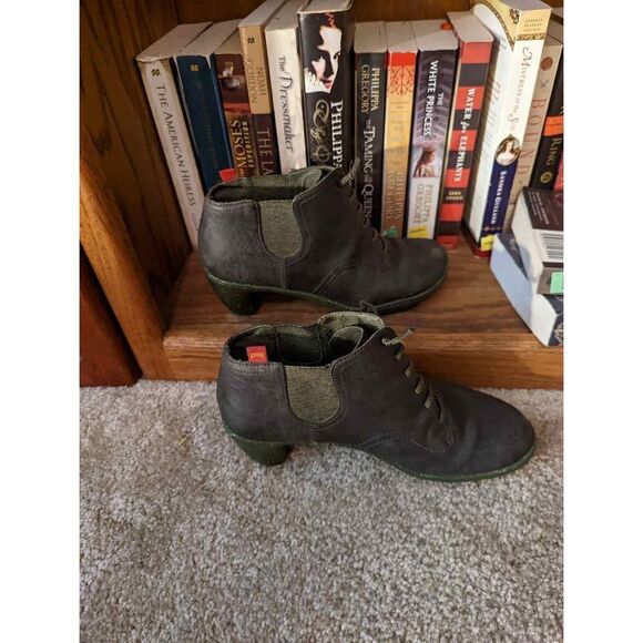 CAMPER dark green leather ankle boot sz 38.5 euc - Picture 1 of 6